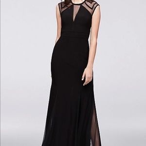 Morgan & Co illusion Jersey Mermaid Gown NWT